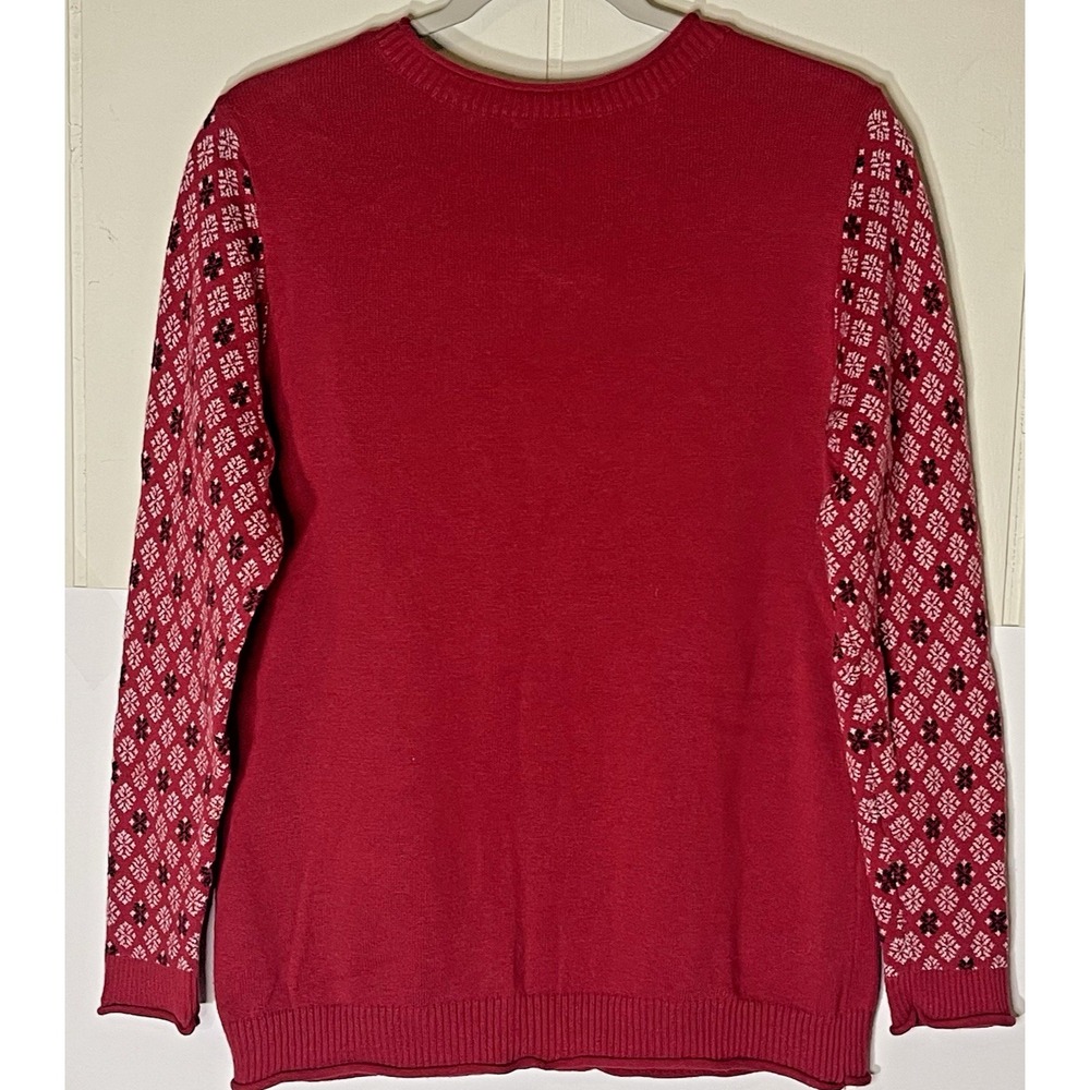 Christopher & Banks‎ Women's Red Sweater Medium Polar Bear Festive Winter - Picture 2 of 8